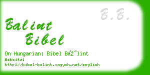 balint bibel business card